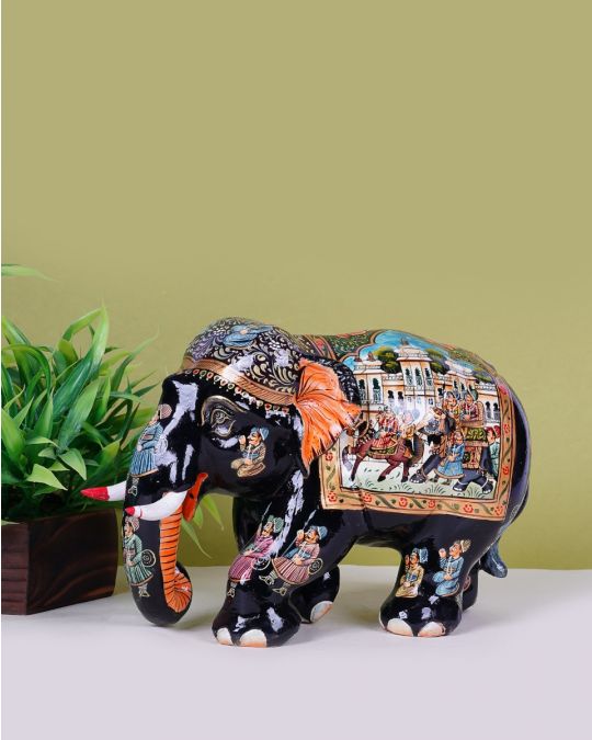 Hand-Painted Elephant- Wooden Craft