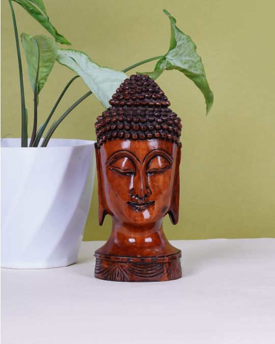 Lord Buddha Statue - Wooden Handicraft