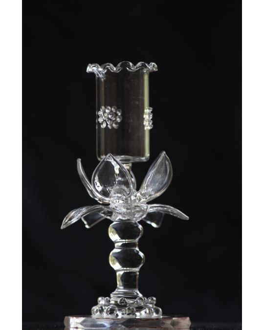 Crystal Handcrafted Candle Holder- Lotus Base