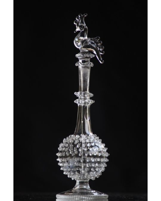 Crystal Handcrafted Perfume Bottle with Peacock Lid