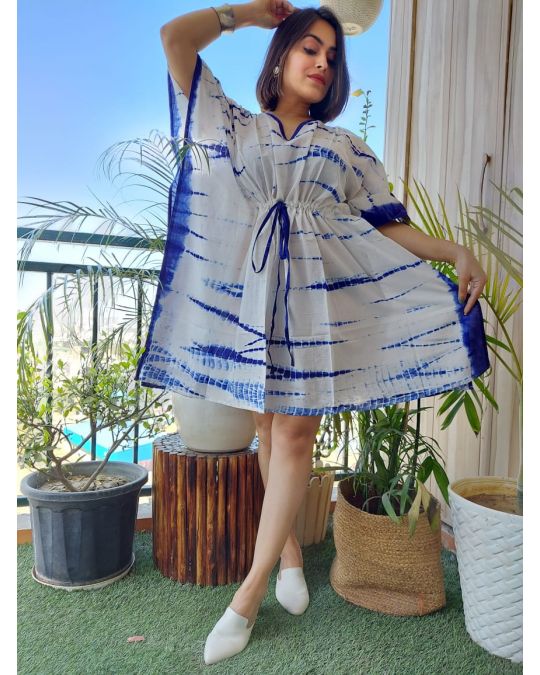 Bagru Block Printed Short Kaftan tie and dye