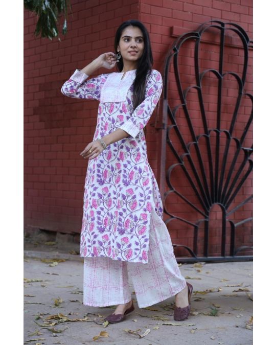 Bagru Hand Block Printed Cotton 2 pc Suit set