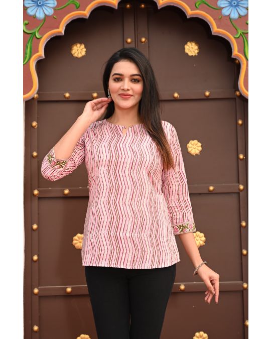 Pink Lines Kurti
