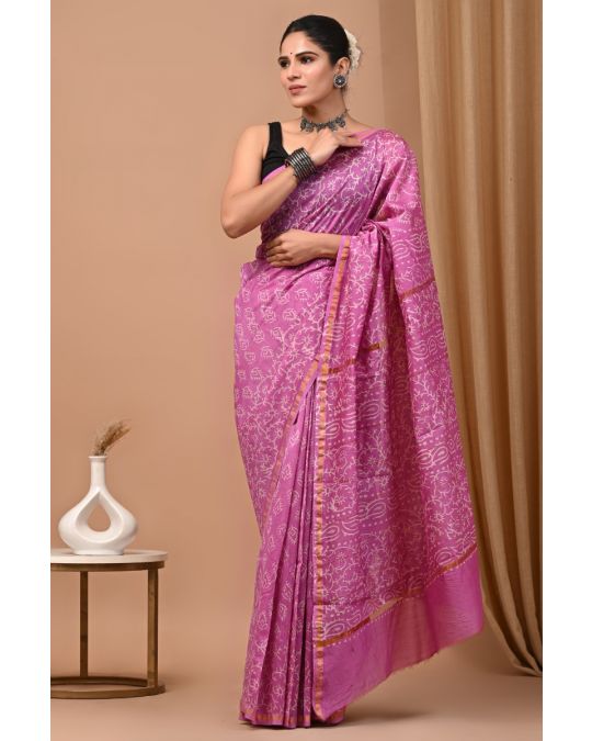 Bagru Hand Block Printed Saree