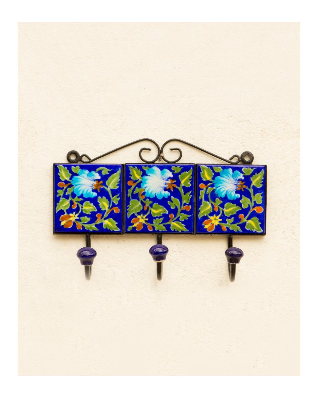 Blue Pottery Blue Wall Hooks Buy Blue Pottery Key Holder Blue