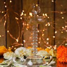 Crystal Handcrafted Elongated Oil Lamp