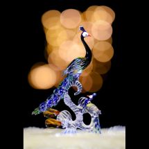 Crystal Handcrafted Peacock and Peachick