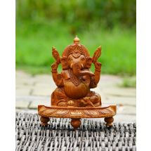 Wood Handcrafted Lord Ganesha sculpture