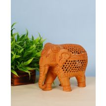 Elephant Undercut Wooden Sculpture