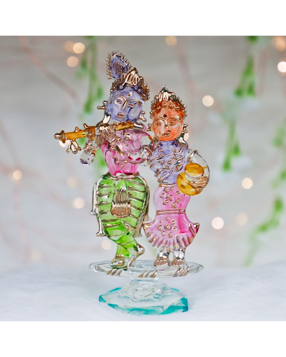 Crystal Handcrafted Radha Krishna idol