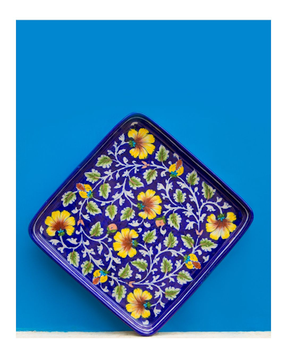 Rudhigat’s Blue Pottery Floral Tray
