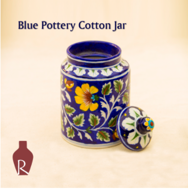 Blue Pottery Cotton Jar