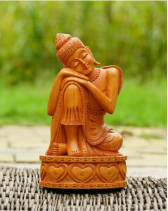 Wooden Handcrafted Sitting Buddha